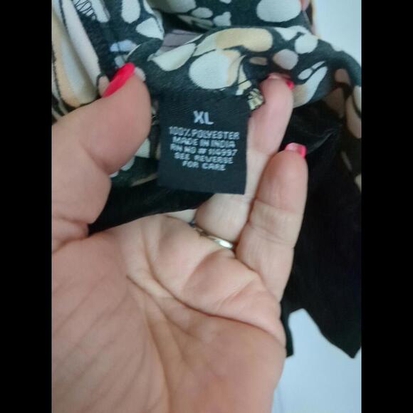 Tolani Collection Analia Two Piece Sleep Set w Velvet Trim Black/Monarch Sz XL - Picture 6 of 6